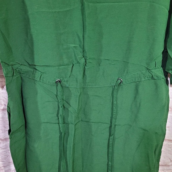 Zara Emerald Green Half Sleeve Drawstring Waist Casual Dress - Picture 4 of 12